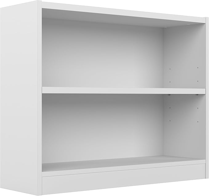 Bush Furniture Universal Small 2 Shelf Bookcase in White, Low Storage and by BushBusinessFurniture