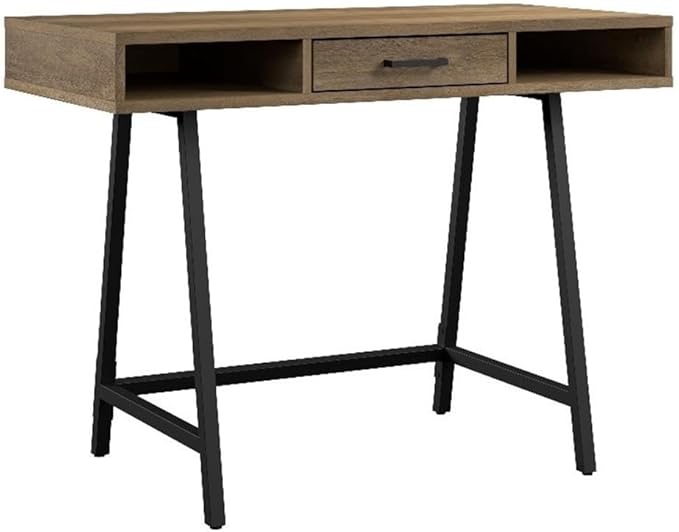 Bush Furniture Steele 40W Writing Desk in Reclaimed Pine | Computer Table by BushHome