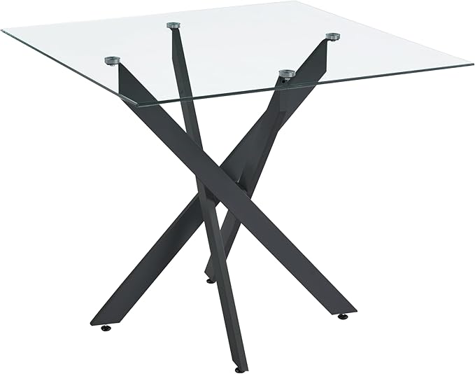 Dining Table for 4 Modern 35.43" Rectangular Glass Dining Table Kitchen & - Image 3