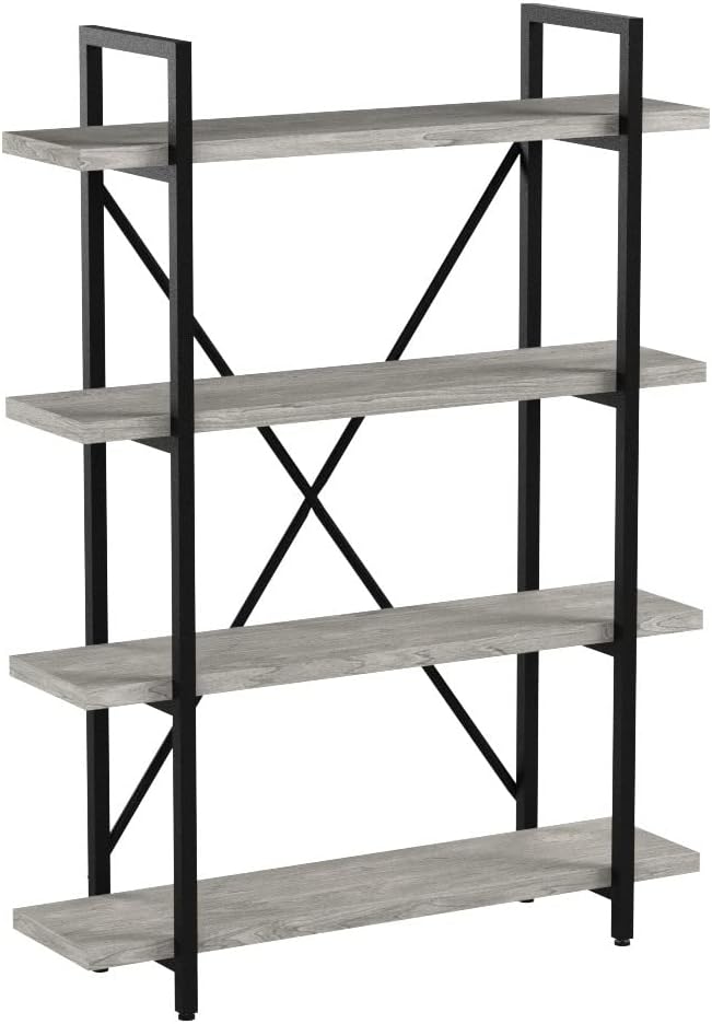 45MinST 4-Tier Vintage Industrial Style Bookcase/Metal and Wood Bookshelf by 45MinST