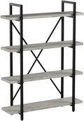 45MinST 4-Tier Vintage Industrial Style Bookcase/Metal and Wood Bookshelf by 45MinST