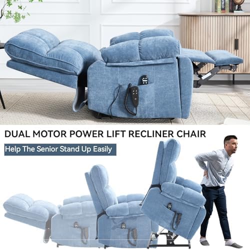 Dual Motor Power Lift Recliner Chair, 8 Positions Vibration Massage Recliner - Image 7