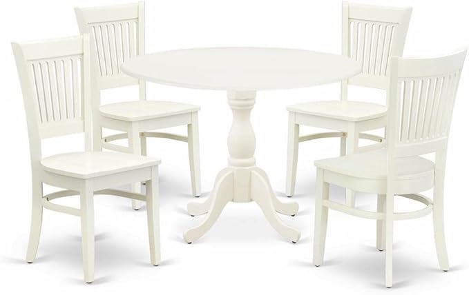 East West Furniture DMVA5-LWH-W 5 Piece Modern Dining Table Set Includes a by EastWestFurniture