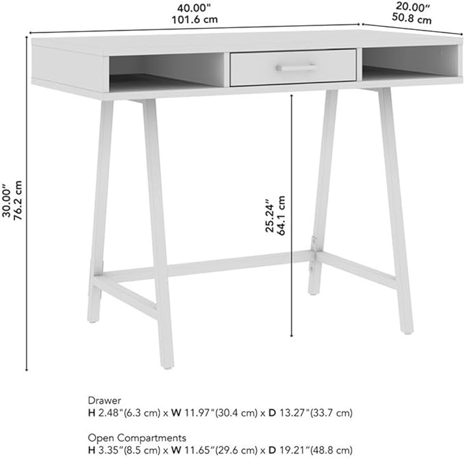 Bush Furniture Steele 40W Writing Desk in Reclaimed Pine | Computer Table - Image 3