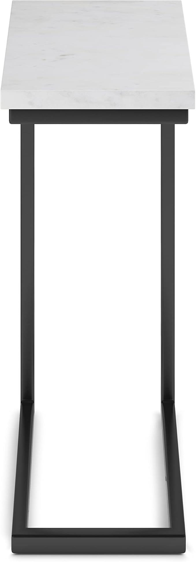 SIMPLIHOME Skyler 18-inch Wide Metal Table in White/Black, C-Shaped - Image 4