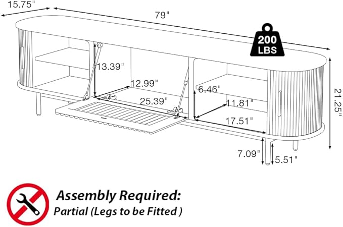 POVISON Sliding Tambour Door TV Stand - Image 5