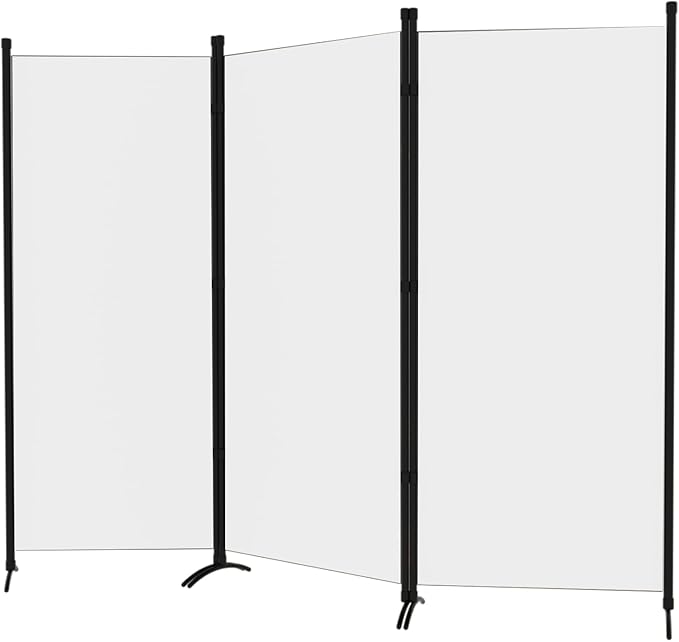 Room Divider 3-Panel Privacy Screen, Portable Screen Steel Frame by GREZJXC