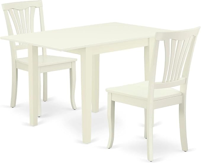 East West Furniture NDAV3-LWH-W 3 Piece Dining Set Contains a Rectangle Dining by EastWestFurniture