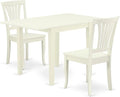 East West Furniture NDAV3-LWH-W 3 Piece Dining Set Contains a Rectangle Dining by EastWestFurniture