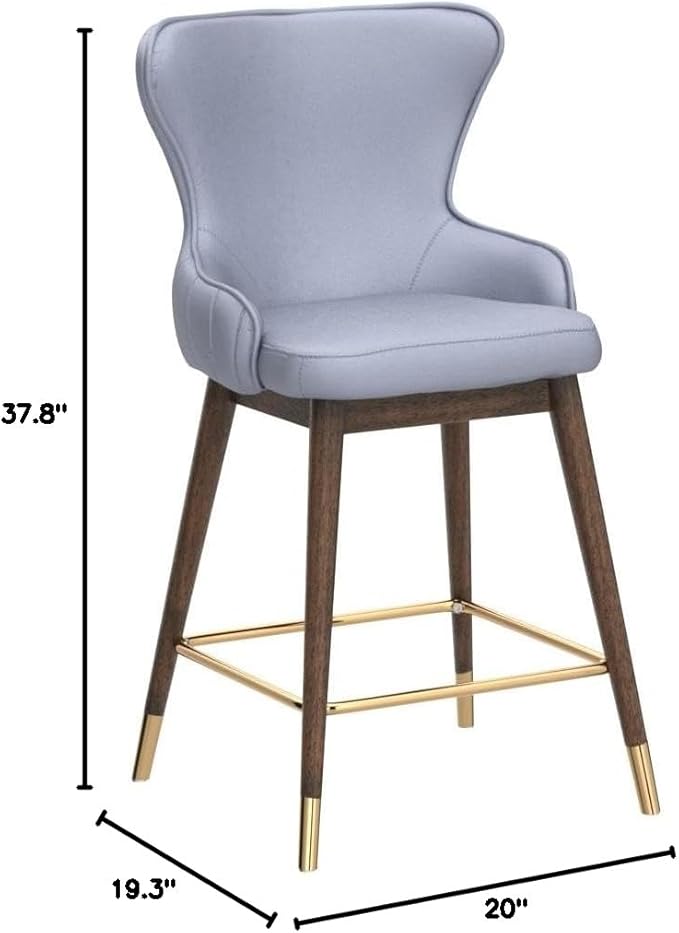 Roundhill Furniture Leland Fabric Upholstered Counter Height Wingback Stools - Image 2