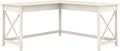 Bush Furniture Key West 60W Modern Farmhouse L Shaped Desk in Linen White Oak | by BushHome