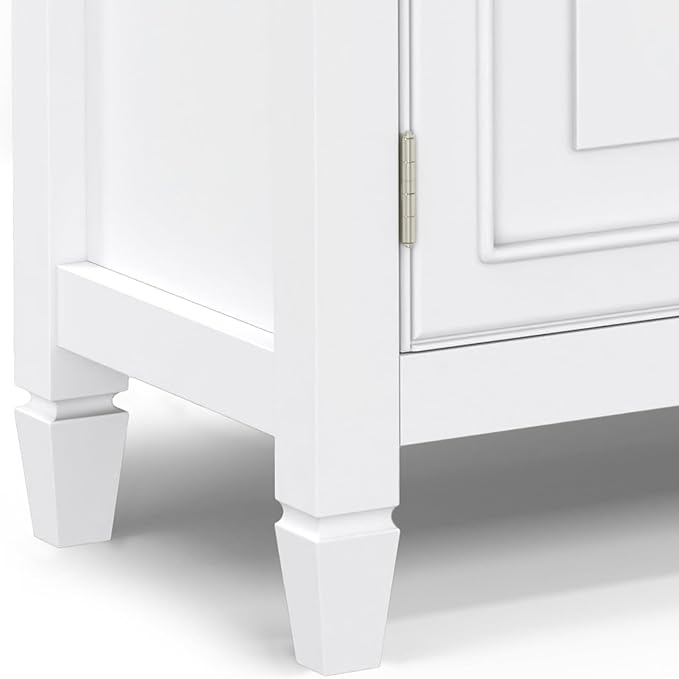 SIMPLIHOME Connaught 51-inch Wide Solid Wood Storage Cabinet in White - Image 11