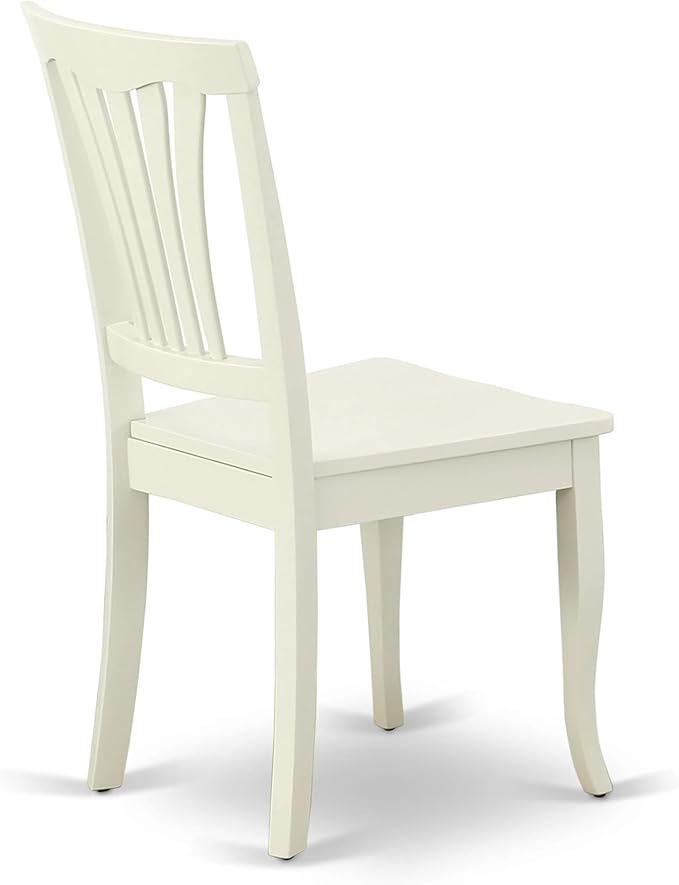 East West Furniture ANAV5-LWH-W 5 Piece Dining Room Table Set Includes a Round - Image 8