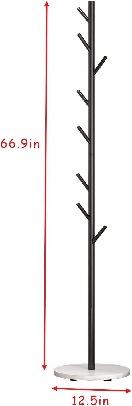 Black Metal Coat Rack, Freestanding - Image 4