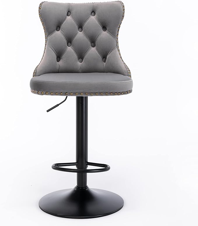 PacknWood Acosure Swivel Velvet Barstools Adjusatble Seat Height from 25-33" - Image 5