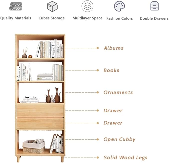 IOTXY Oak Mid-Century Bookcase - Image 3