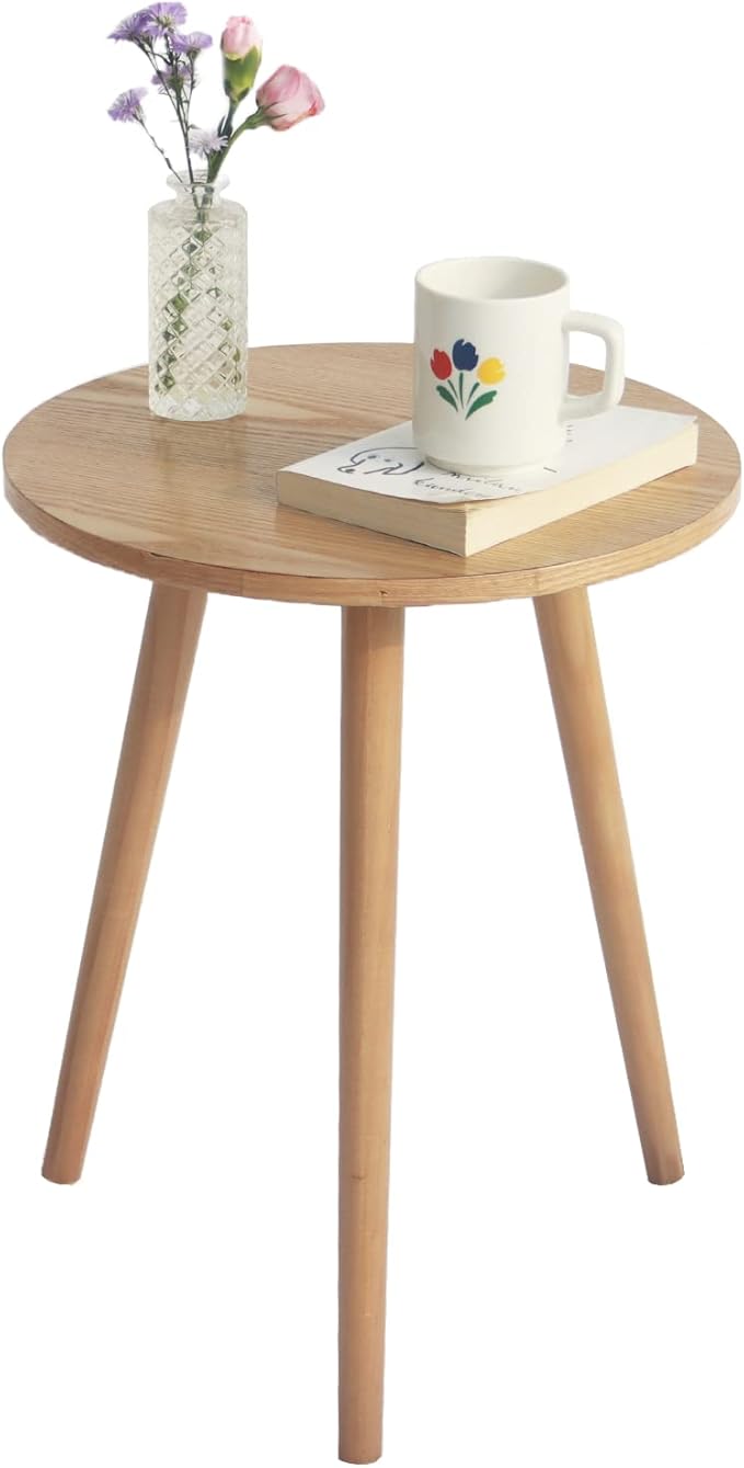 AWASEN Side Table Round, Small Accent Table Nightstand Modern End Table by AWASEN