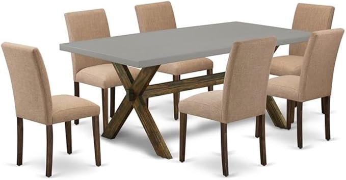 East West Furniture X797AB747-7 7 Piece Dining Table Set Consist of a Rectangle by EastWestFurniture