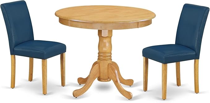 East West Furniture ANAB3-OAK-55 3 Piece Kitchen Table & Chairs Set Contains a by EastWestFurniture