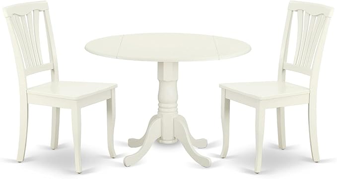 East West Furniture DLAV3-LWH-W 3 Piece Dining Table Set by EastWestFurniture