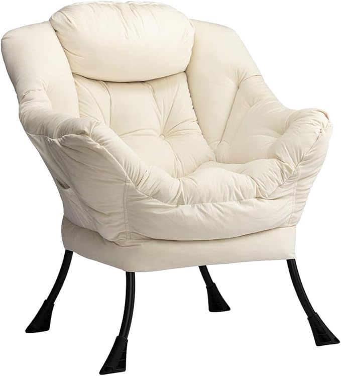 HollyHOME Modern Fabric Large Lazy Chair, Accent Oversized Comfy Reading Chair by HollyHOME