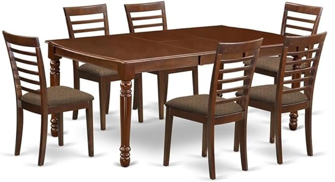 East West Furniture DOML7-MAH-C 7 Piece Kitchen Table & Chairs Set Consist of a by EastWestFurniture