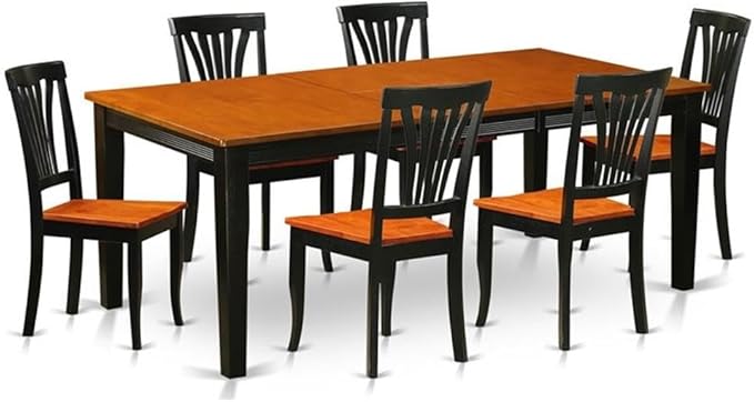 East West Furniture QUAV7-BCH-W 7 Piece Modern Dining Table Set Consist of a by EastWestFurniture