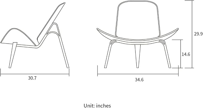 Hans Wegner Style Three- Legged Shell Chair Ash Plywood White Faux Leather - Image 3
