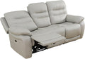 Electric Power Recliner Sofa Genuine Breathing Leather Recliner Couch 3-Seater by Unknown