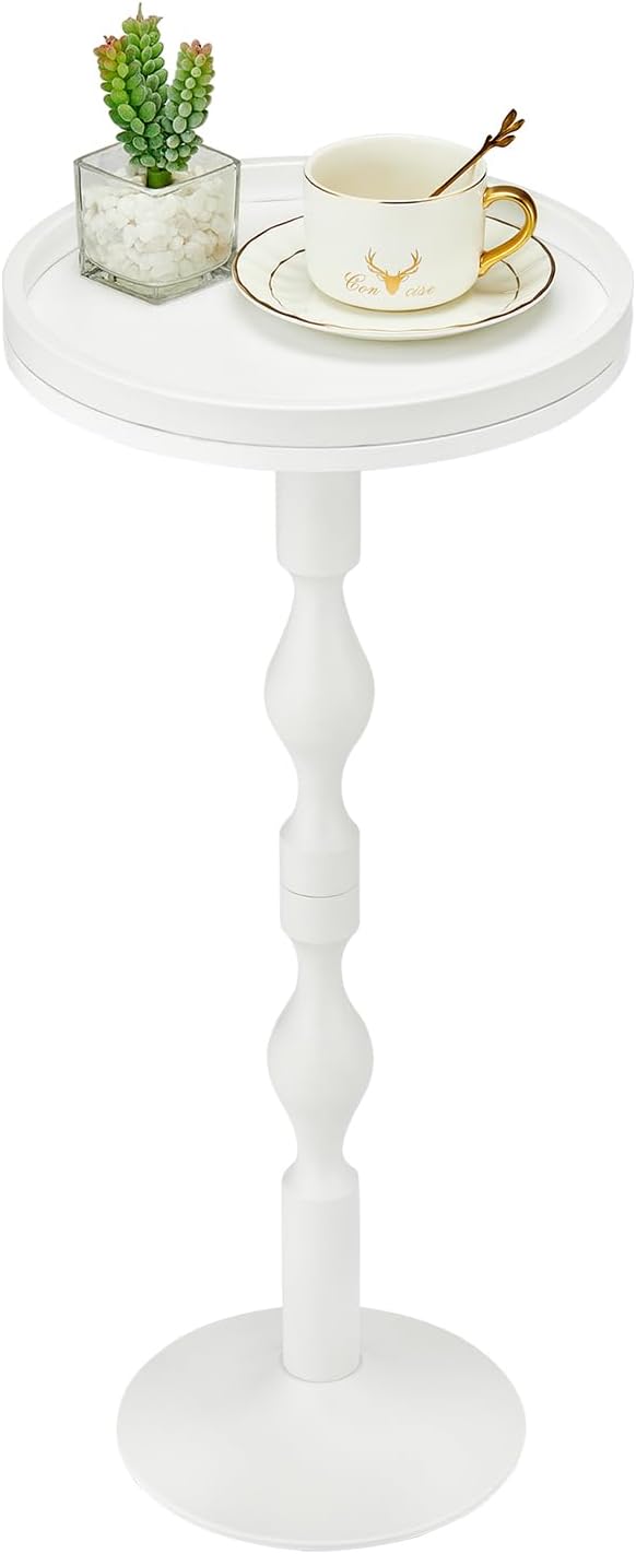 Small Round Drink Table, Pedestal Tables, Small Round Side Table by Zexvida