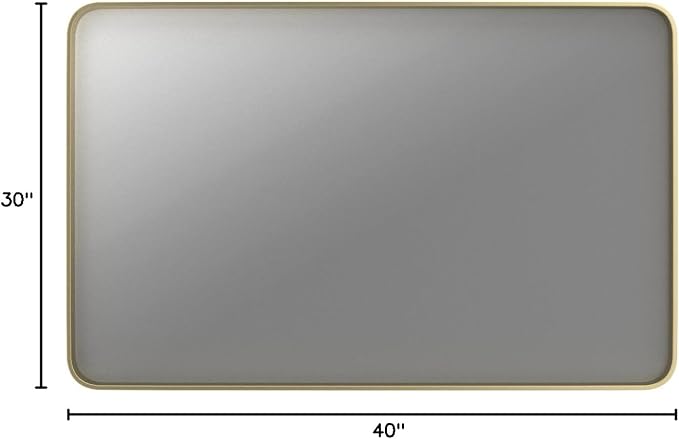 TokeShimi Gold Bathroom Mirror for Wall 40 x 30 Inch Rounded Corner Rectangle - Image 9