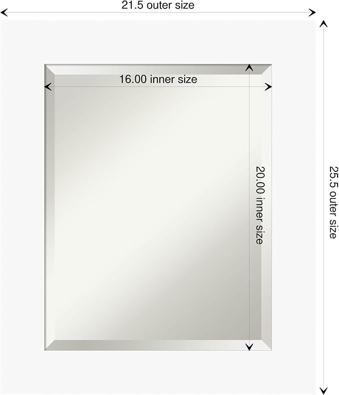 Amanti Art White Bathroom Mirror - Image 4