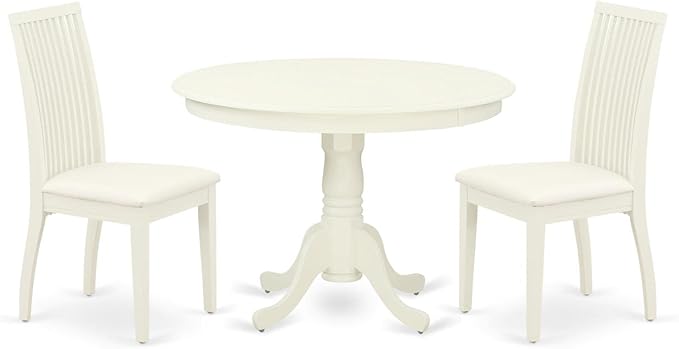 East West Furniture HLIP3-LWH-C 3 Piece Modern Dining Table Set Contains a by EastWestFurniture