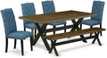 East West Furniture X677EL121-6 6 Piece Dining Set Contains a Rectangle Dining by EastWestFurniture