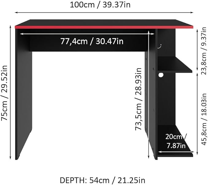Madesa Gaming Computer Desk 39 Inch - Image 3