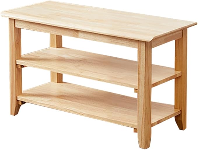 XKZG Storage Bench Wooden Shoe Rack Bench Simple Style Wood Entryway Bench - Image 8