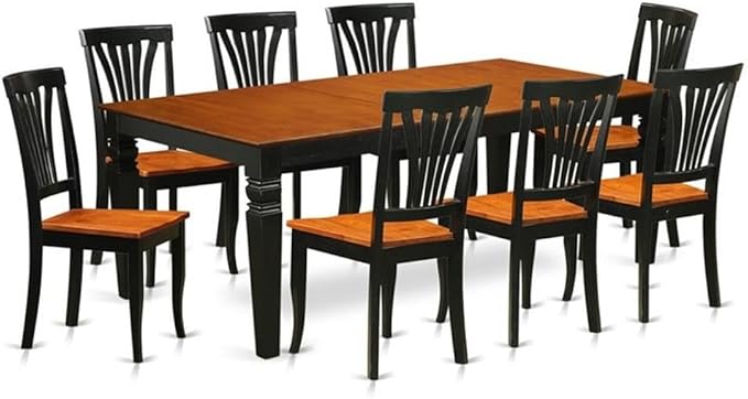 East West Furniture LGAV9-BCH-W 9 Piece Dining Room Furniture Set Includes a by EastWestFurniture