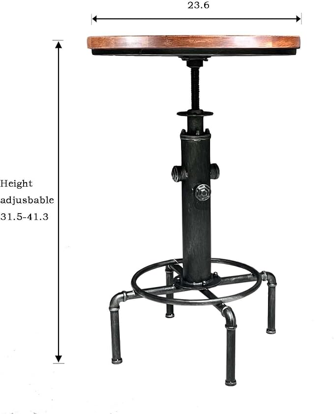 Topower Industrial Bar Table 31.5-41.3" Adjustable Pub Table Kitchen Dining - Image 3