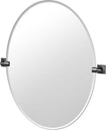Gatco 5589MXLG Waterline Frameless Oval Mirror, 32 Inch, Matte Black by Gatco