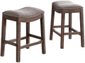 Williston Dark Brown Wood Counter Height Stool Set of 2, 18.25 in. W Seat by AlaterreFurniture