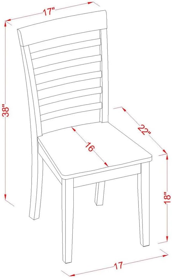 East West Furniture DOML7-MAH-W 7 Piece Dining Set Consist of a Rectangle - Image 11