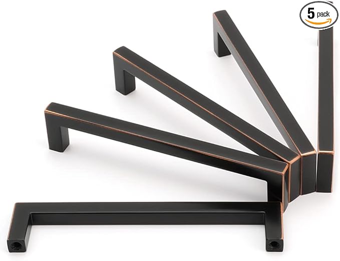 KOOFIZO Solid Square Bronze Kitchen Cabinet Handles Oil Rubbed Bronze Cabinet by Koofizo