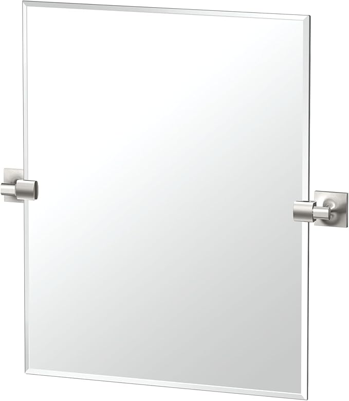 Gatco 5599SM Waterline Frameless Rectangle Mirror, 24 Inch, Satin Nickel by Gatco