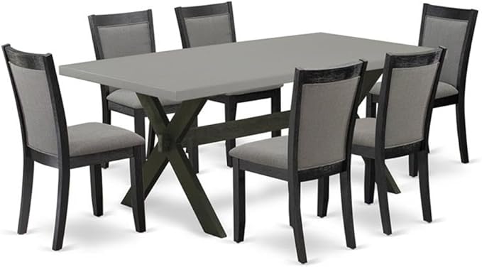 East West Furniture X697MZ650-7 7 Piece Dining Room Set Consist of a Rectangle by EastWestFurniture