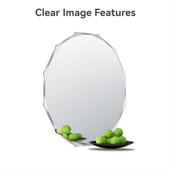 Single Beveled Edge Circle Mirror Frameless Wall Mount Bathroom Vanity Mirror - Image 7