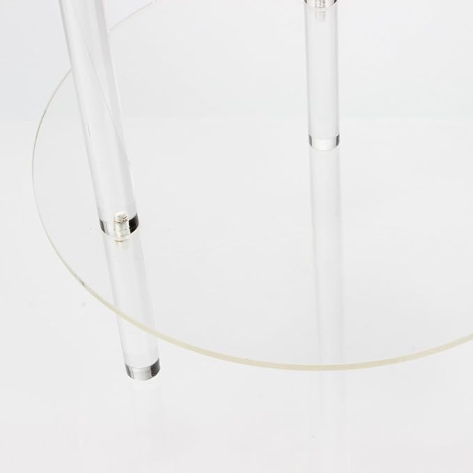 Acrylic Detachable End Table, Round Acrylic Coffee Table, 2 Tier Multifuntional - Image 6