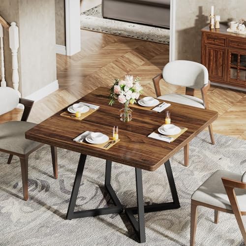 Tribesigns Square Dining Table for 2, 31.5" Industrial Dinner Table - Image 5