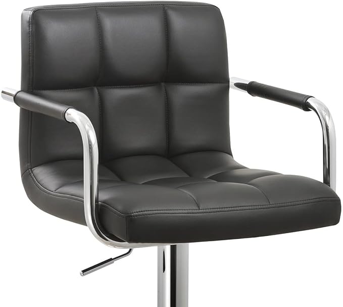 AC Pacific Contemporary Hydraulic Adjustable Swivel Kitchen Bar Stool Chair - Image 4