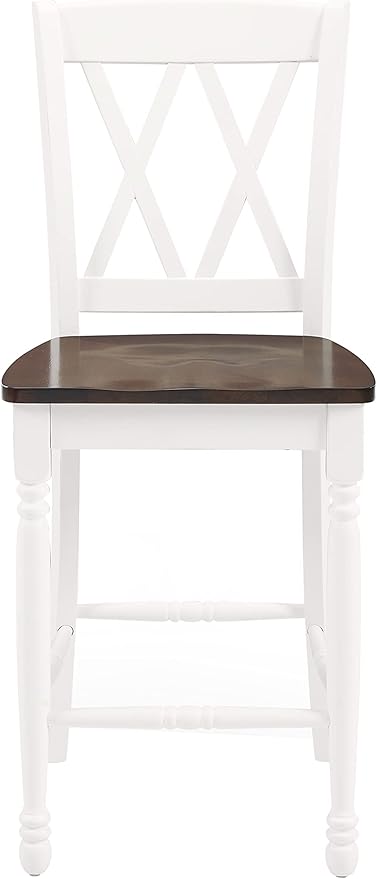 Crosley Furniture Shelby Wood X Back Counter Height Bar Stools Set of 2 - Image 4