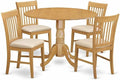 East West Furniture DLNO5-OAK-C 5 Piece Kitchen Table & Chairs Set Includes a by EastWestFurniture